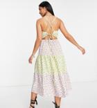 Violet Romance Petite Tiered Cami Midaxi Dress In Mixed Floral Print-multi