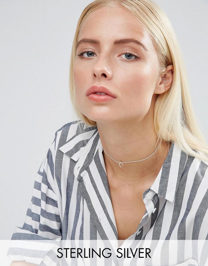 Asos Sterling Silver Circles Choker Necklace - Silver