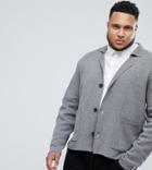 Asos Plus Knitted Blazer In Gray - Gray