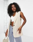 Stradivarius Tailored Vest In Stone-neutral