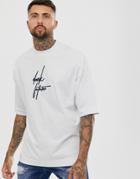 Asos Design Oversized Heavyweight T-shirt With Dark Future Logo - White