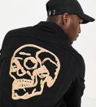 Bolongaro Trevor Tall 3d Skull Denim Jacket-black