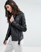 Y.a.s Gwen Leather Jacket - Black