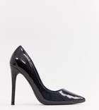 Missguided Patent Heeled Pumps In Black - Gold