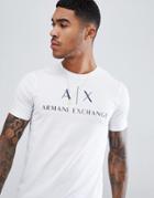 Armani Exchange Basic Logo T-shirt In White - White