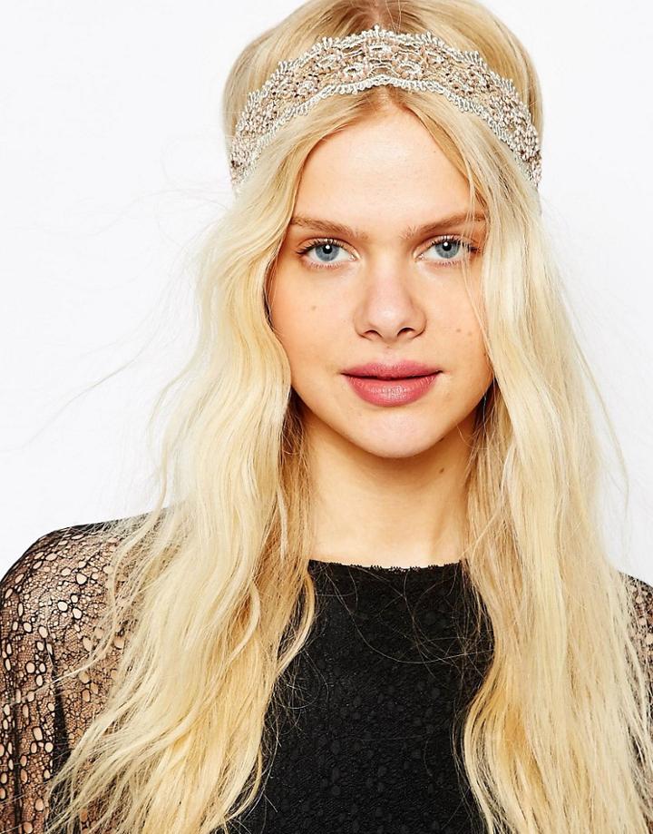 Asos Lace Occasion Headband - Peach