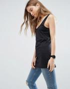 Asos Ultimate Tank In Longline - Black