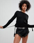 Nytt Lace Up Side Sweater - Black