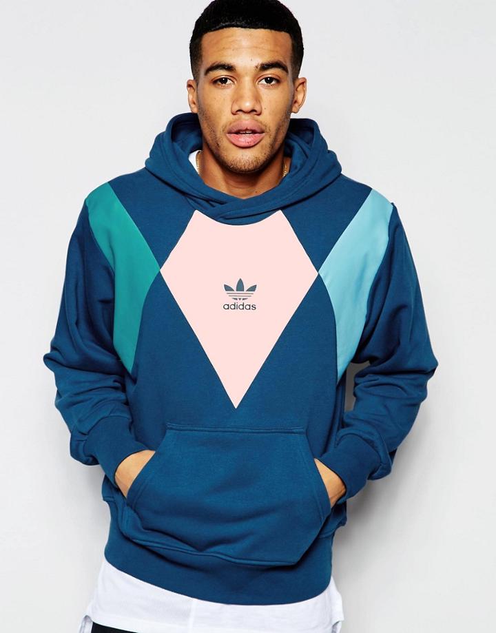 Adidas Originals Hoodie In Vintage Style Aj7863 - White