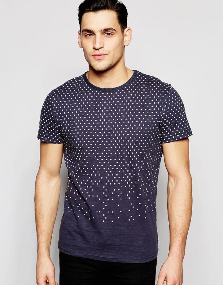 Bellfield T-shirt With Shape Print - Blue
