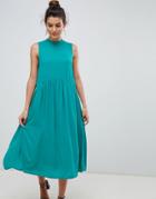 Y.a.s High Neck Midi Dress - Blue
