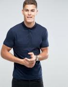 Asos Polo Shirt In Jersey In Navy - Navy