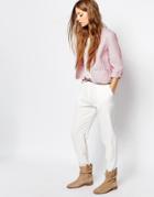 Vanessa Bruno Athe Elaya Crinkled Jaquard Pants In Cream - 002 Ivory