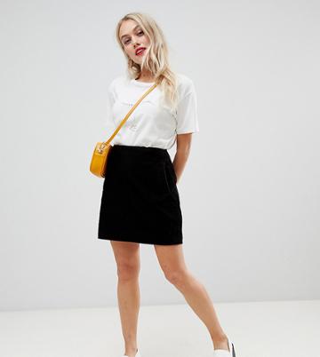 New Look Petite Cord Pocket Skirt - Black