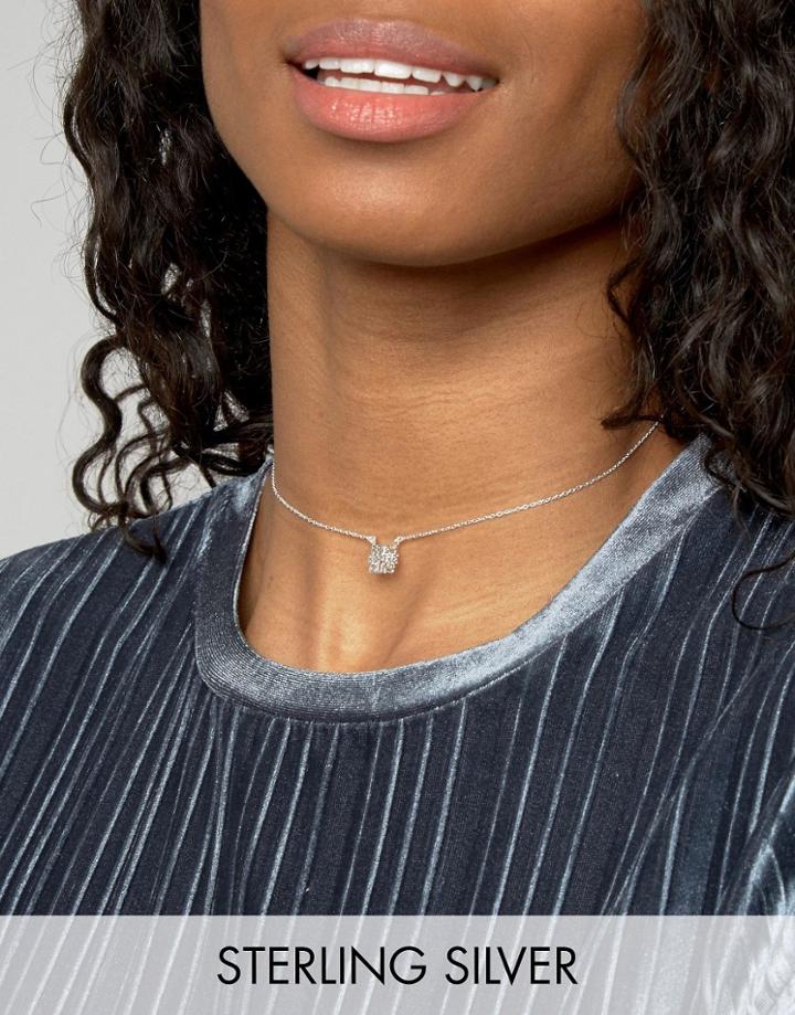 Asos Sterling Silver Fries Before Guys Choker Necklace - Silver