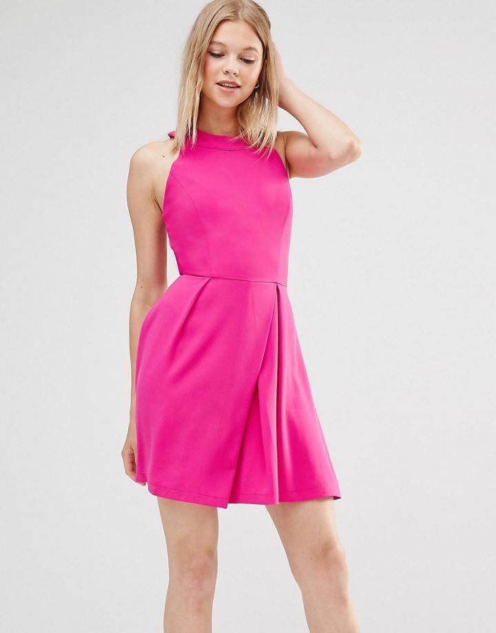 Adelyn Rae Cage Back Skater Dress - Magenta