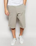 Asos Jersey Shorts With Raw Hem In Light Gray - London Fog