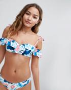 Seafolly White Cold Shoulder Bandeau Bikini Top - White