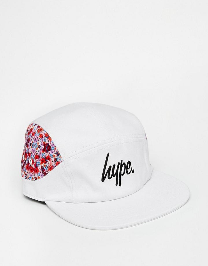 Hype Floral 7 Panel Cap - White