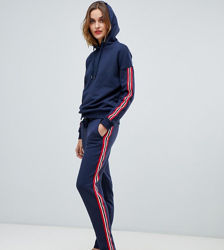 Esprit Side Stripe Sweatpants-navy