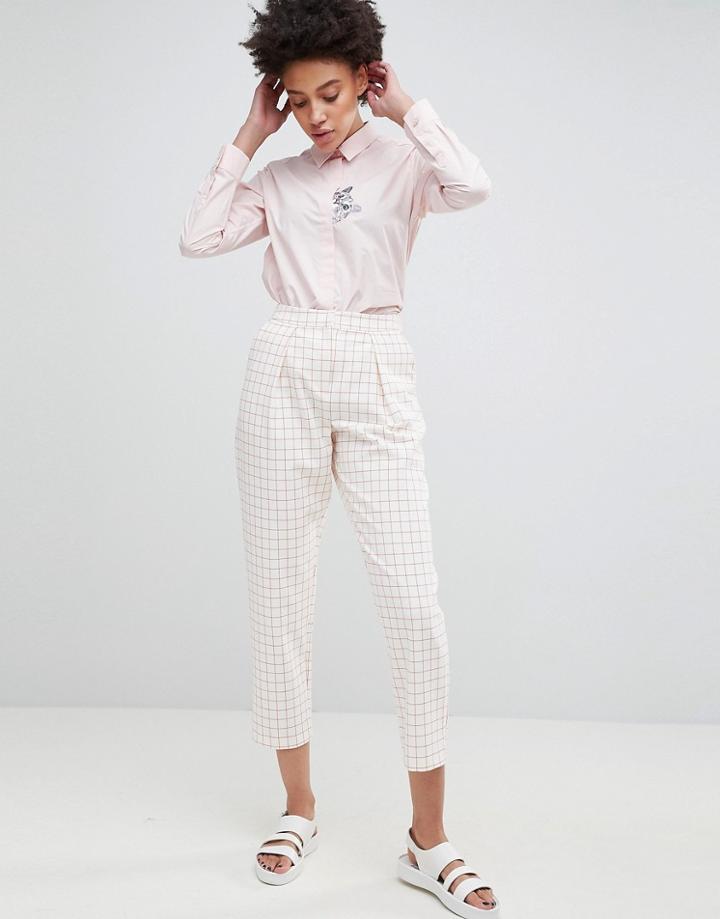Asos Tailored Tapered Pants In Colored Grid Check - Multi
