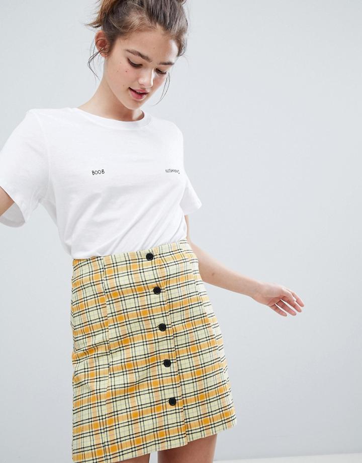 Monki Boobilicious Tee - White