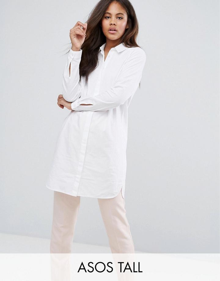 Asos Tall Cotton Shirt Dress - White