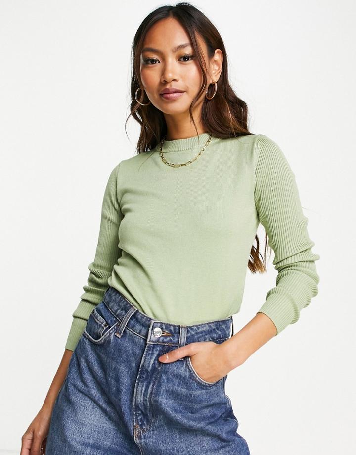 Gianni Feraud Crew Neck Sweater In Sage Green