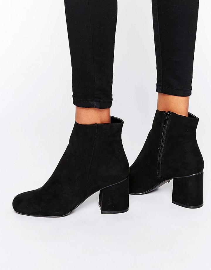 Oasis Block Heeled Ankle Boots - Black