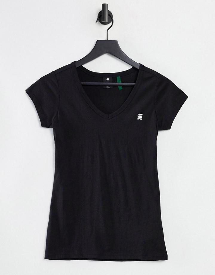 G-star V-neck Tee In Black