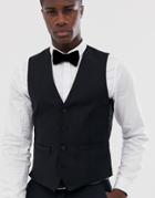 French Connection Slim Fit Plain Suit Vest-black