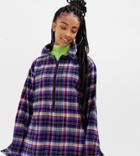 Collusion Overhead Check Shirt With Zip Front - Multi