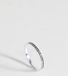 Asos Design Sterling Silver Engraved Ball Detail Ring - Silver