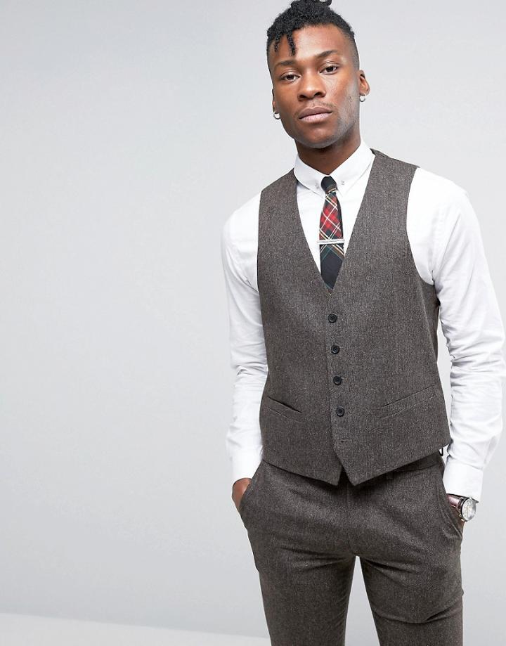 Rudie Slim Fit Vest In Paddy Brown - Brown