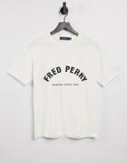 Fred Perry Arched Logo T-shirt In White