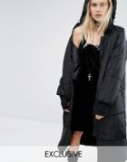 Story Of Lola Maxi Padded Jacket With Hood - Black
