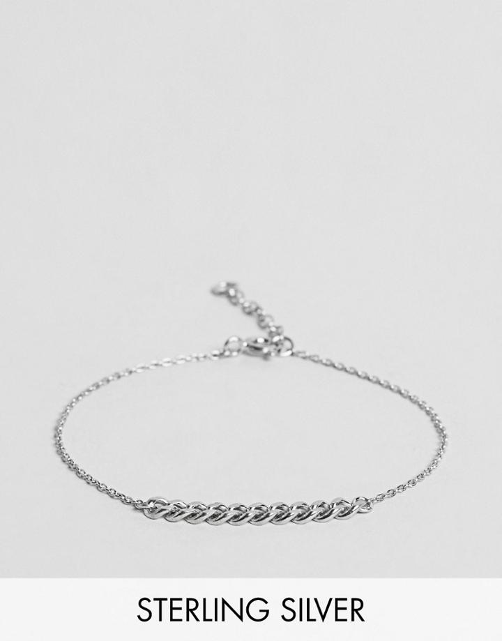 Asos Sterling Silver Curb Chain Bracelet - Silver