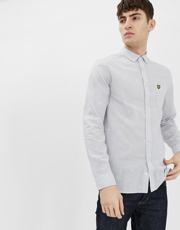 Lyle & Scott Ls Cotton Linen Shirt - Blue