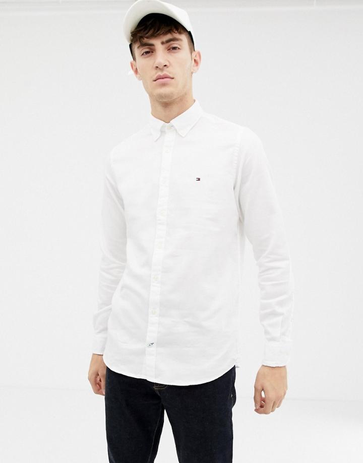 Tommy Hilfiger Slim Fit Dobby Shirt - White