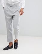 Asos Tapered Smart Pants In Ice Gray Cross Hatch Nepp - Gray