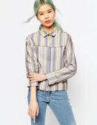 Asos Multi Stripe Casual Boxy Shirt - Multi