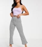 Miss Selfridge Petite Kickflare Pant In Gingham-black