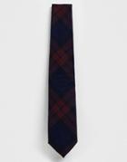 Twisted Tailor Tie In Burgundy Check-red