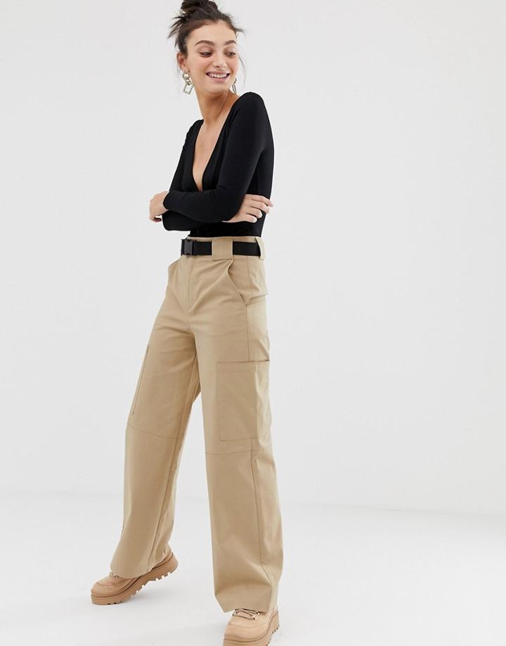 Stradivarius Str Military Pant In Beige - Beige