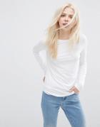 Asos T-shirt With Long Sleeves And Crew Neck - White
