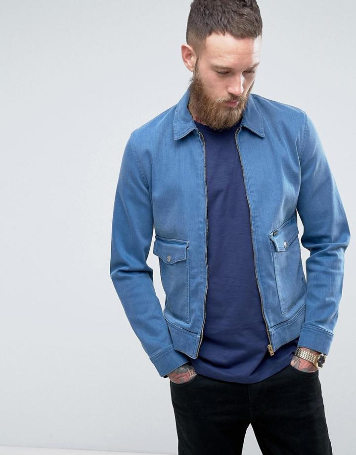 Lee Denim Zipped Power Stretch Jacket - Blue