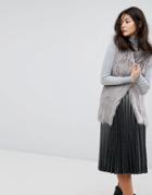 Urban Code Mesh Faux Fur Vest - Gray