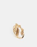 Asos Ditsy Leaf Charm Ring - Gold