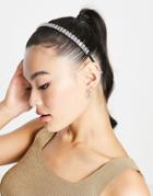 Asos Design Headband With Clear Baguette Crystal Design In Silver Tone