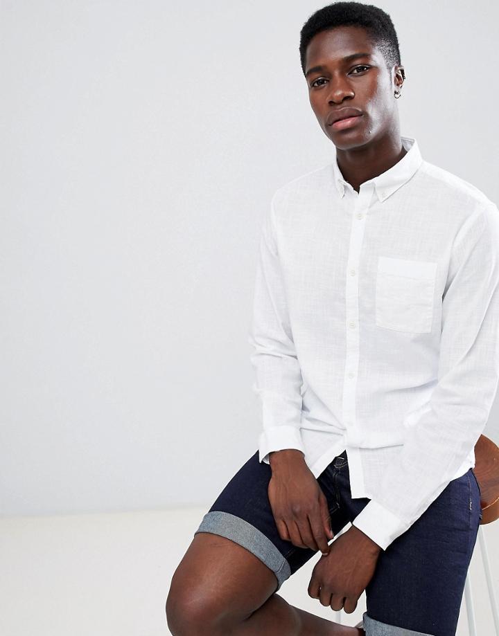 Produkt Slim Fit Linen Mix Shirt - White